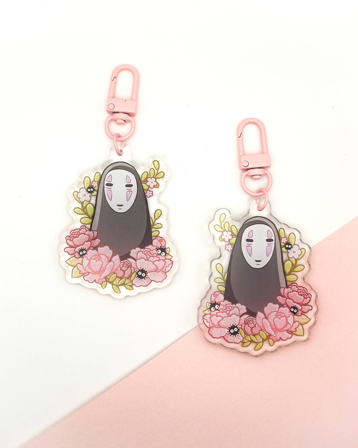 Faceless Acrylic Keychain | Cute Anime Floral Charm