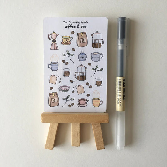 TAS| Coffee & Tea and Cafe Love Sticker Sheet: Coffee & tea