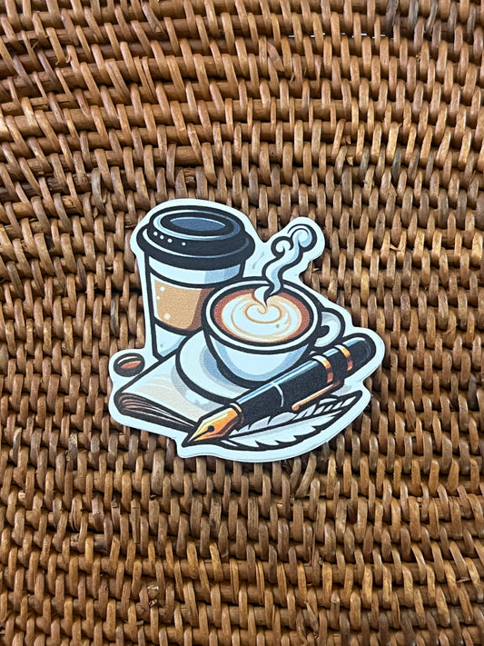 Janet Journals - Coffee Feather Fountain Pen Vinyl Stickers