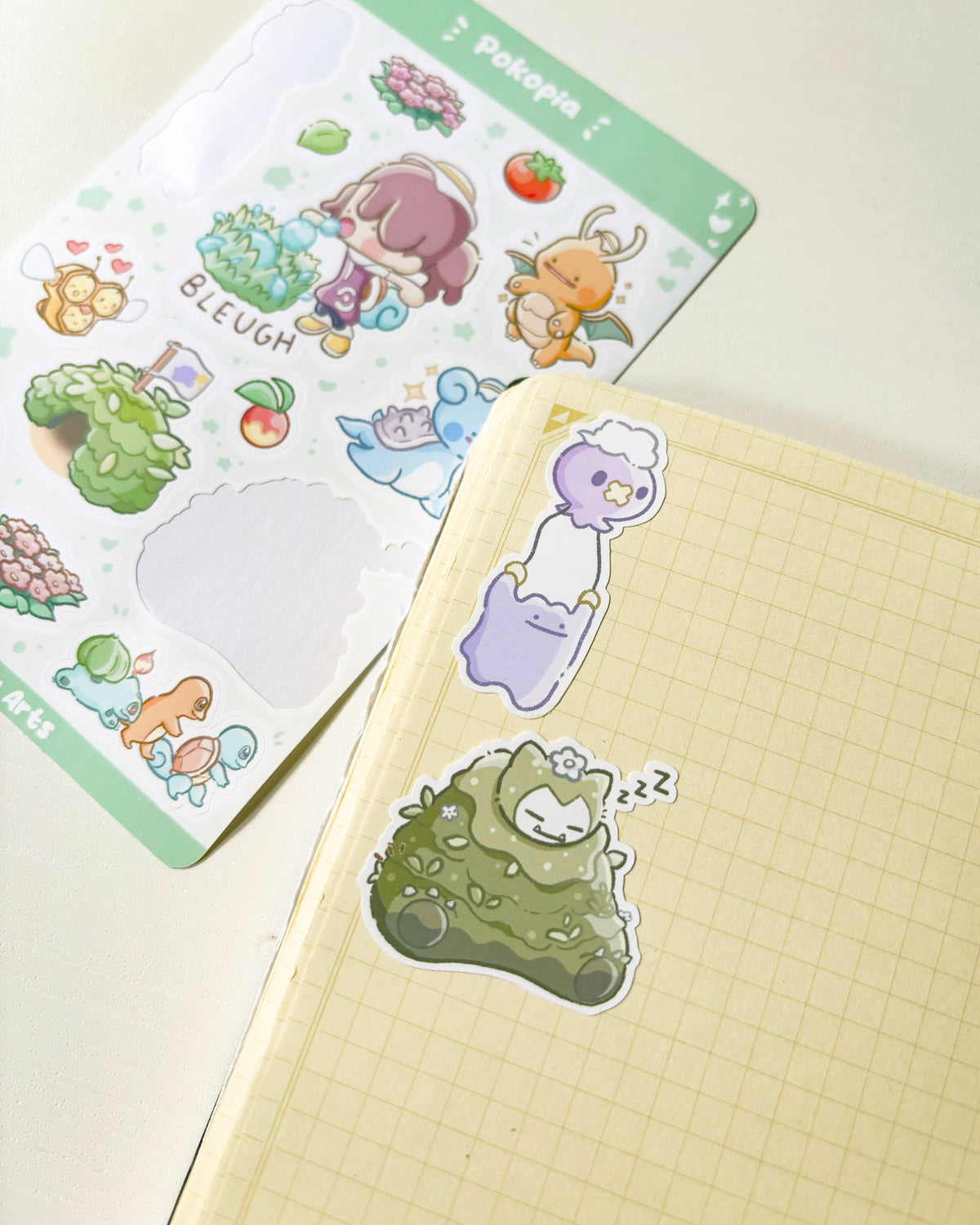 Pokemon Pokopia Sticker Sheet - 14pcs Matte Vinyl Kiss Cut