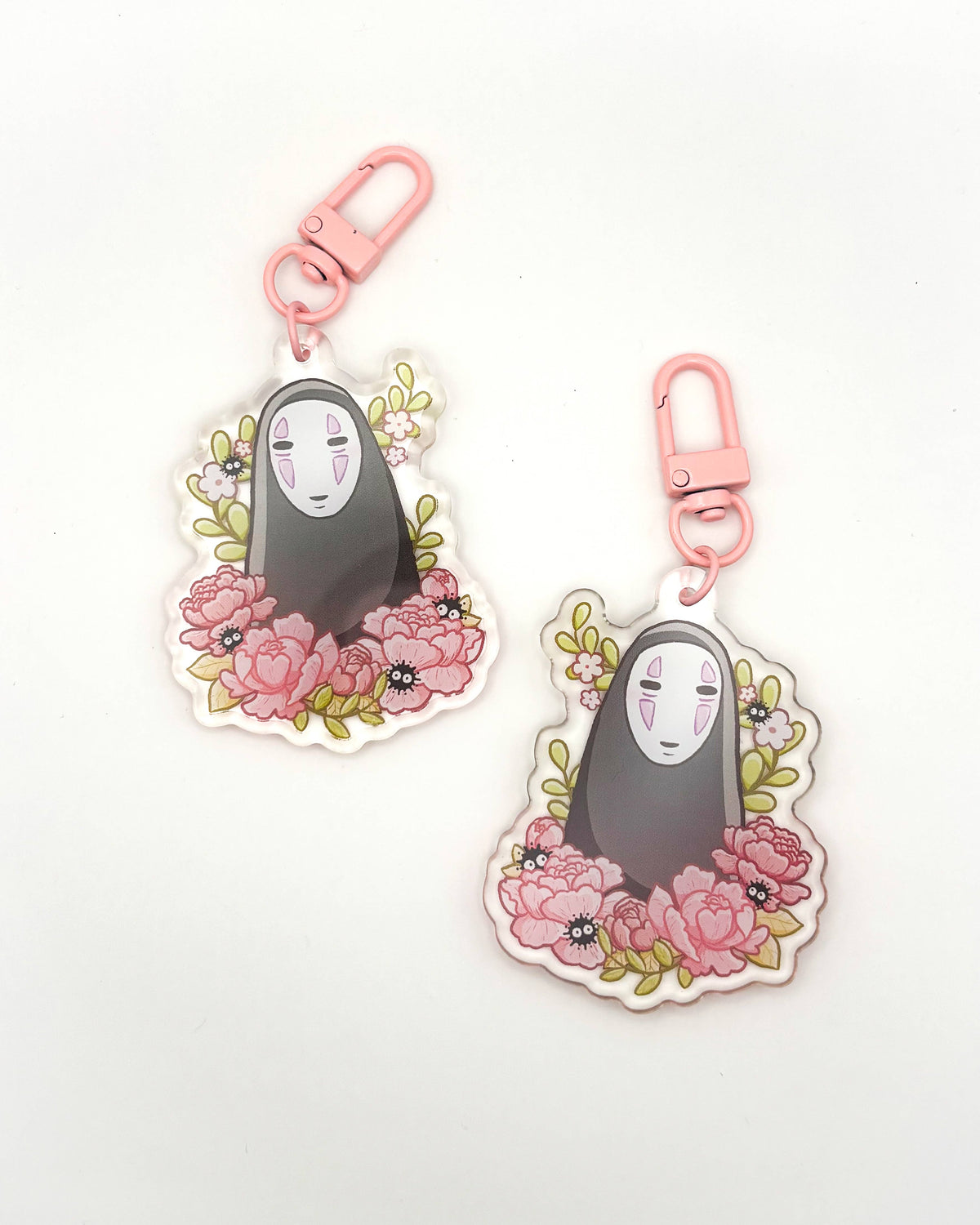 Faceless Acrylic Keychain | Cute Anime Floral Charm