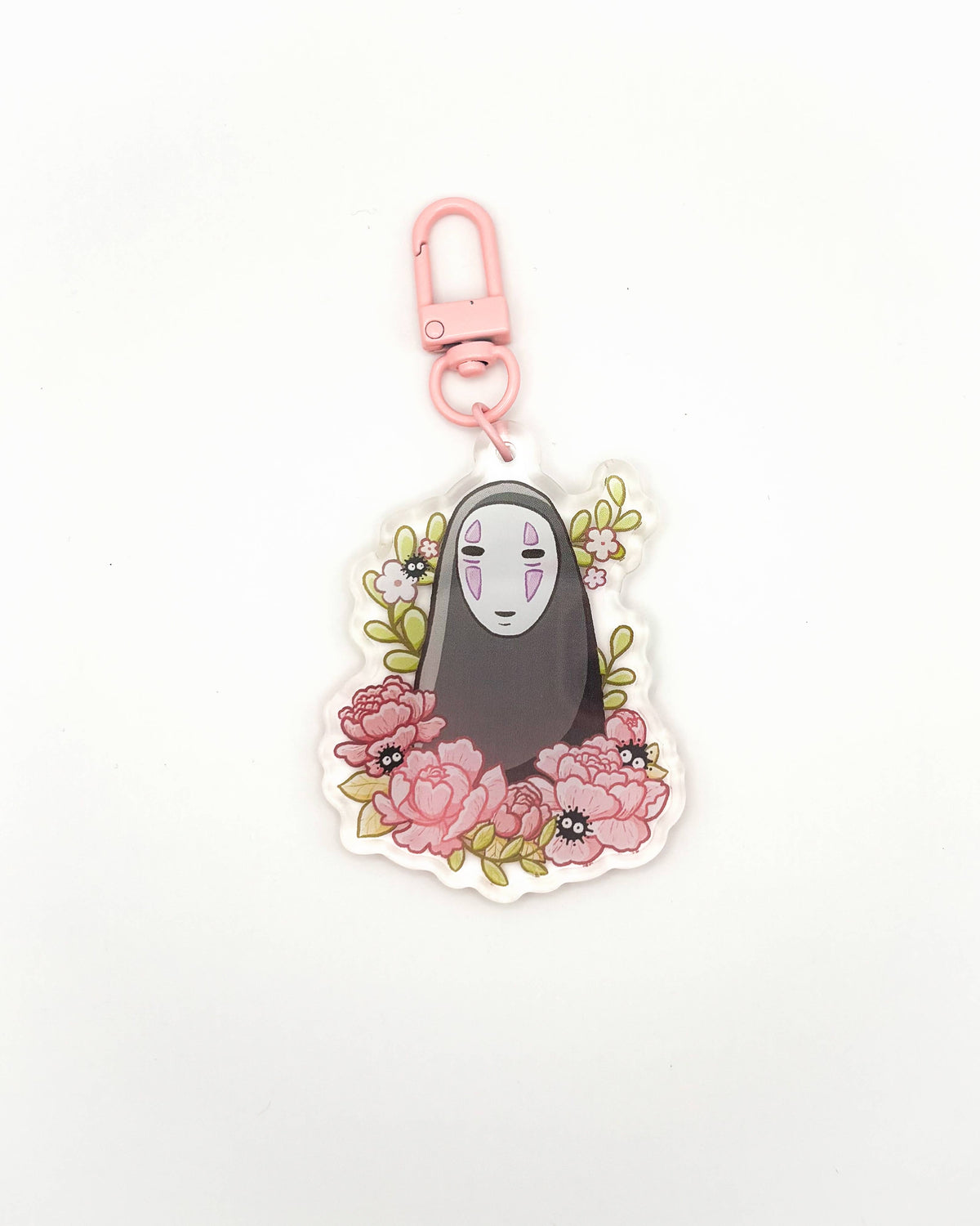 Faceless Acrylic Keychain | Cute Anime Floral Charm