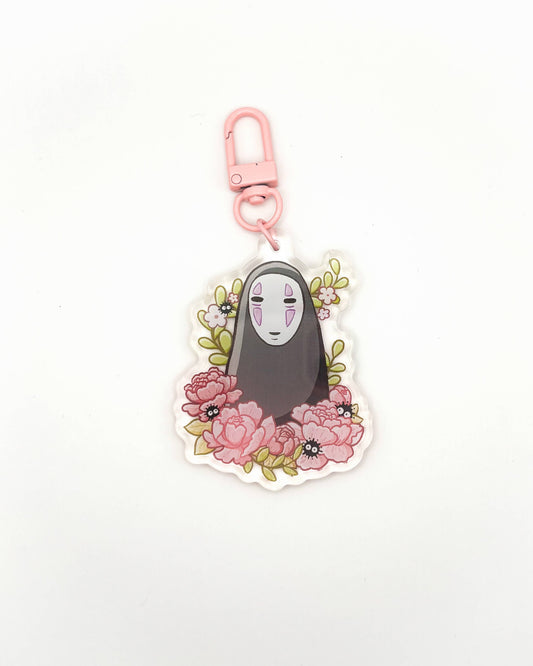 Faceless Acrylic Keychain | Cute Anime Floral Charm