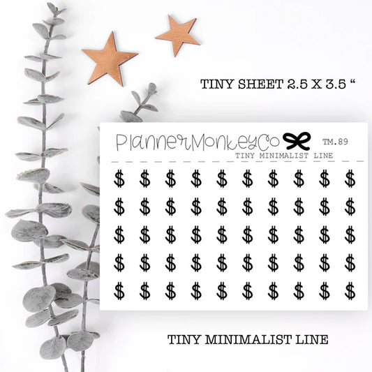 Dollar Sign $ Tiny Sheet