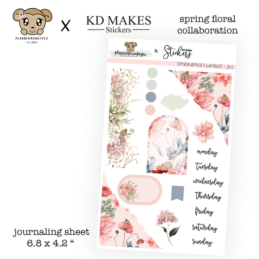 PMC | Spring Floral Journaling Deco Sheet (PMC X KDMAKES): Regular Matte