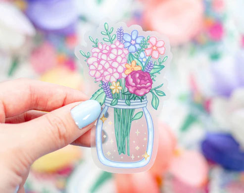 Flower Jar Clear Sticker
