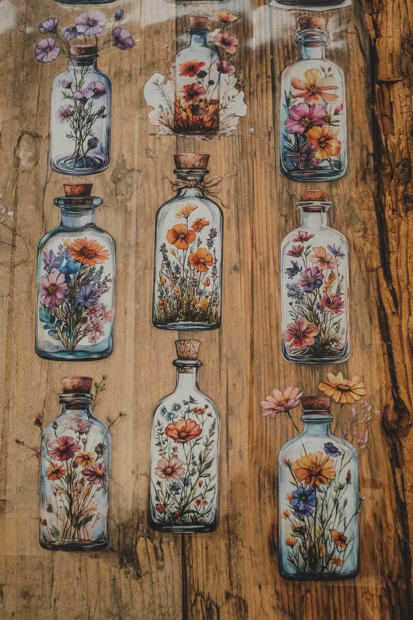 LG| Full of Flowers Bottles - Kiss Cut - One PET loop