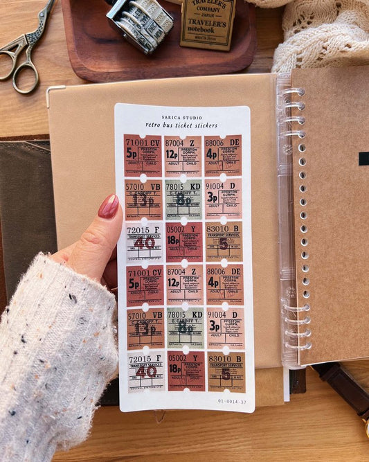 SS| Retro Bus Ticket Sticker Sheet